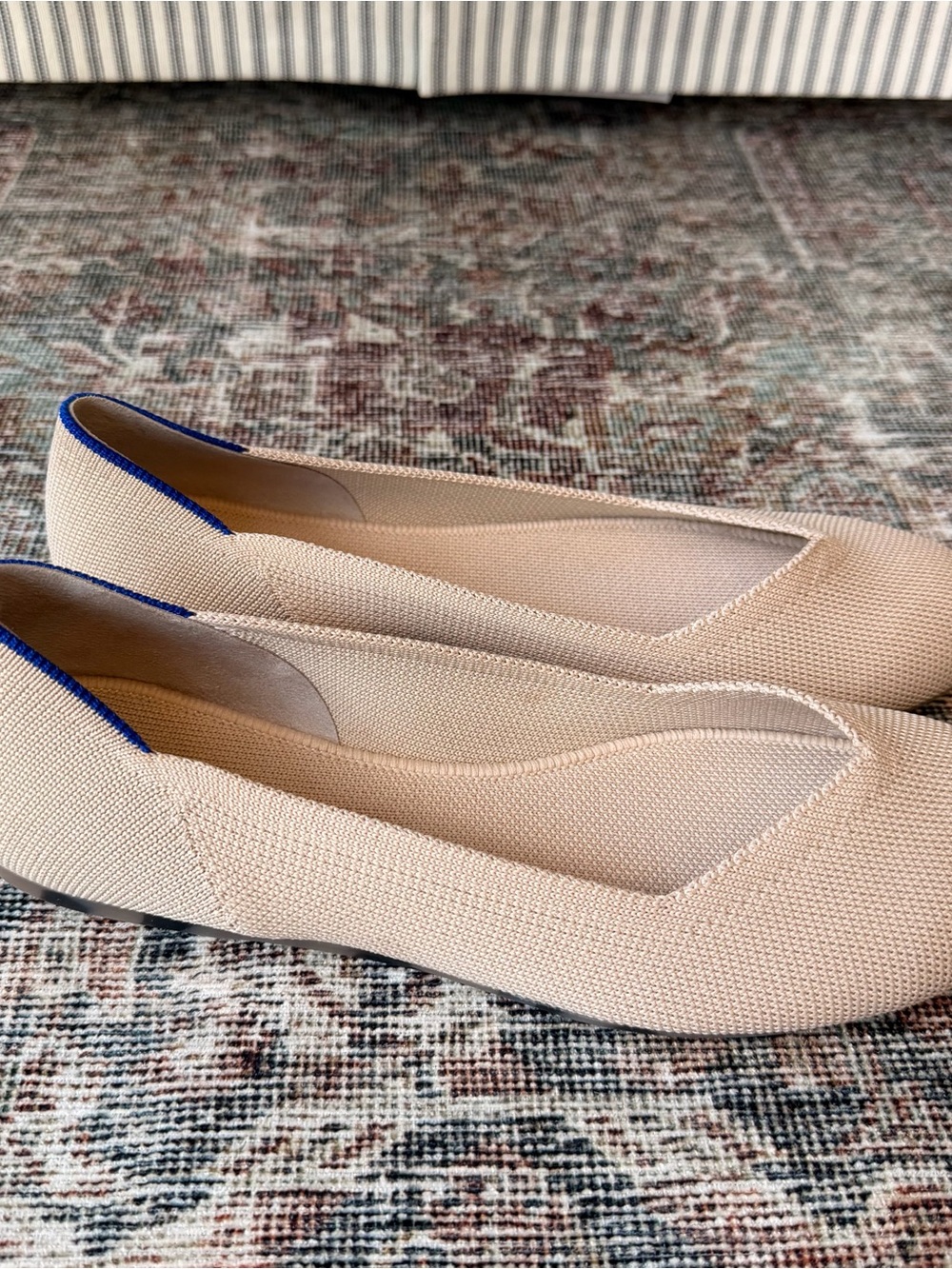 Rothy’s The Flat Round Toe Ecru Shoes - Picture 2 of 9